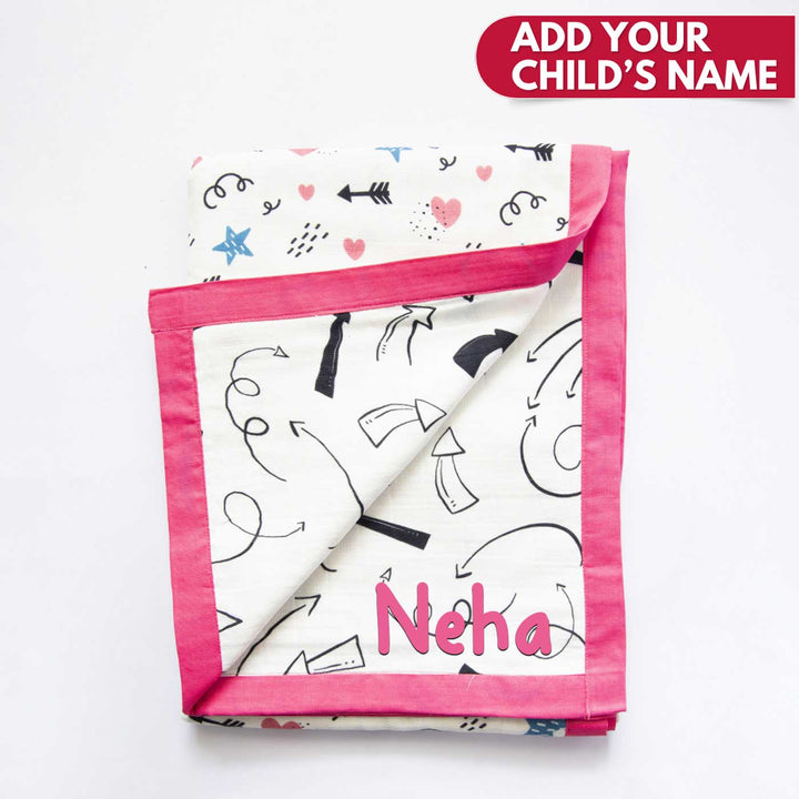 Personalized Reversible Doodle Arrows Kids Dohar | 0-4 Years
