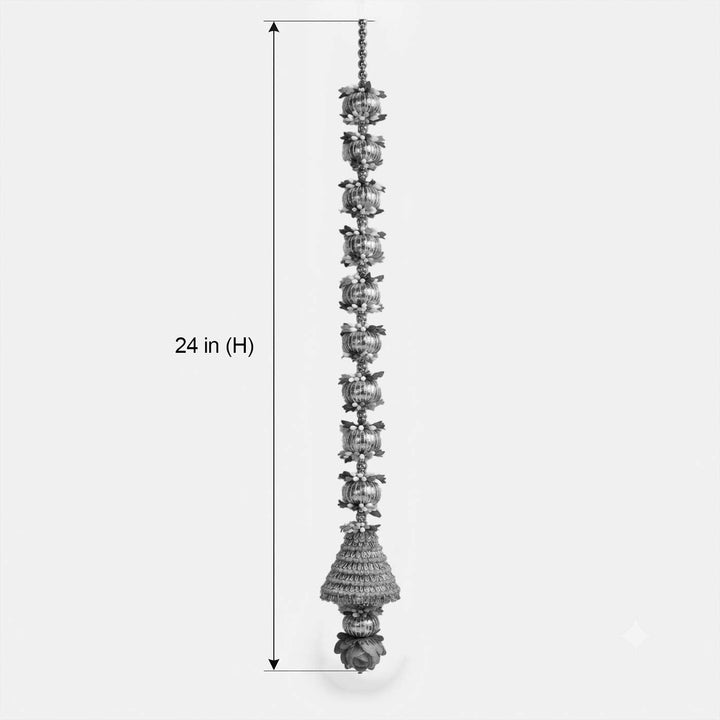Handcrafted Yellow Cone Tassels With Gold Threadwork Door Hangings