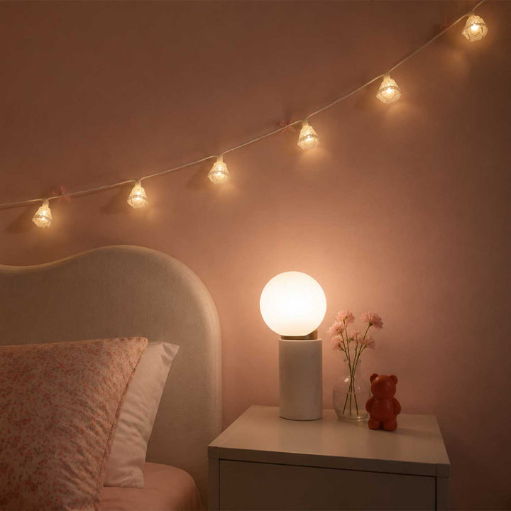 6m, 15 Bulbs | Handmade Crochet Bell LED Fairy Light