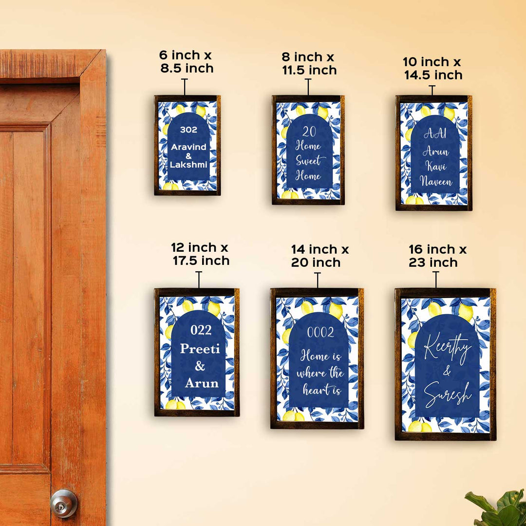 Blooming Lemons Vintage Personalized Resin Wooden Frame Name Plate