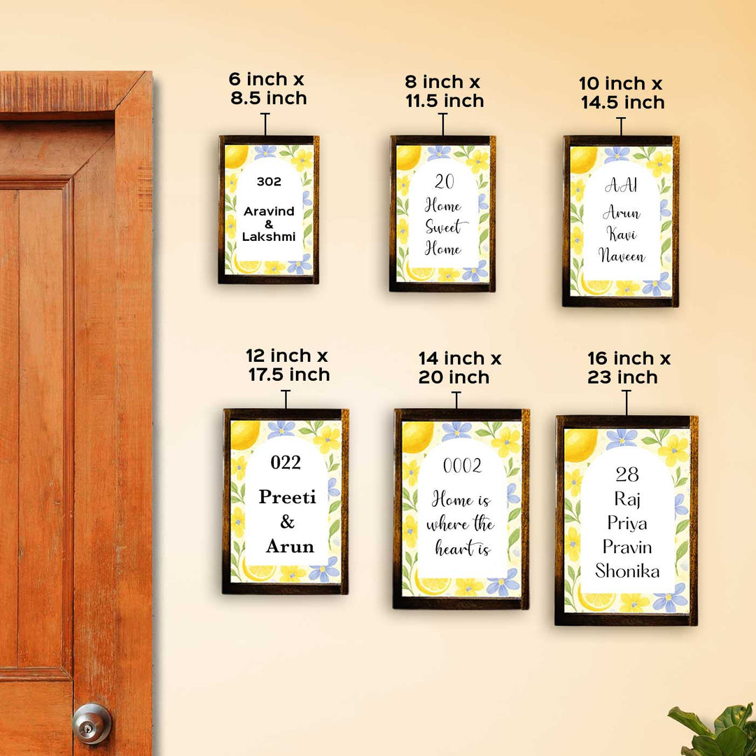 Floraison Vintage Personalized Resin Wooden Frame Name Plate
