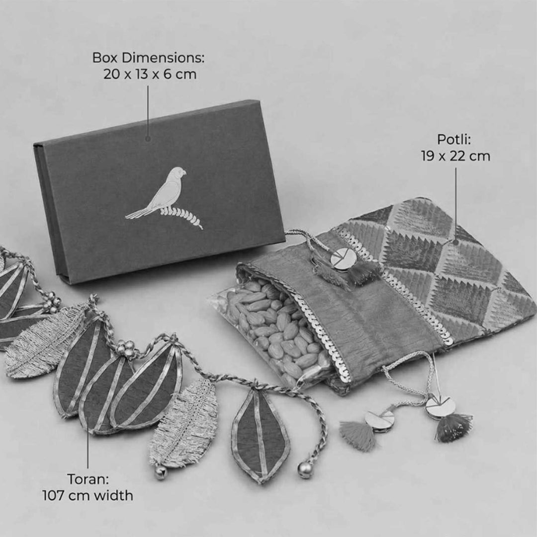 Handcrafted Phulkari Diwali Potli And Toran Mini Gift Hamper For Festive Gifting
