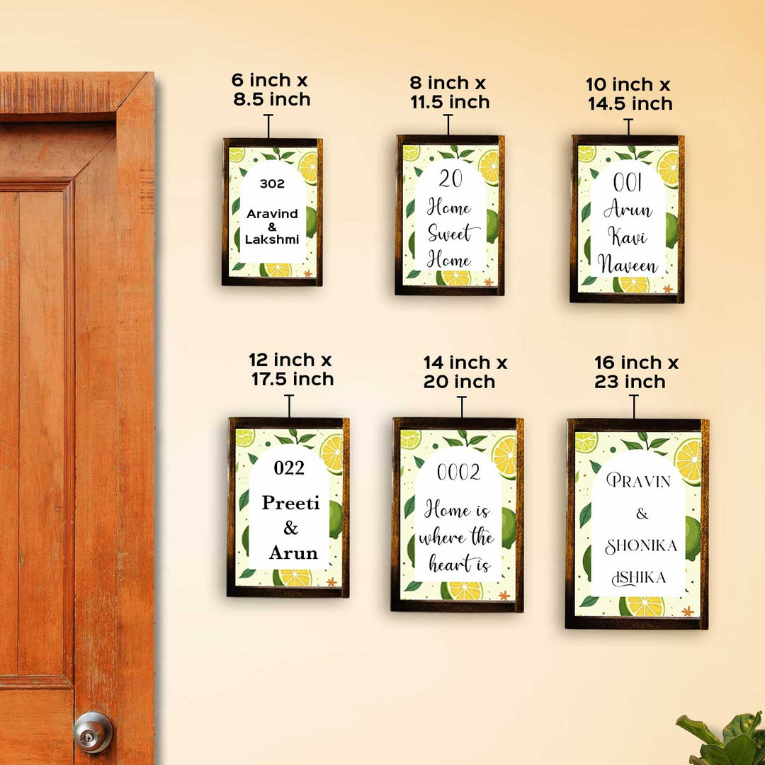 Citrus Wave Personalized Resin Wooden Frame Name Plate