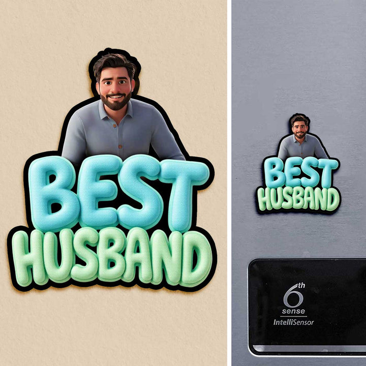 Photo Personalized "Best Husband" Acrylic Fridge Magnet For Couples