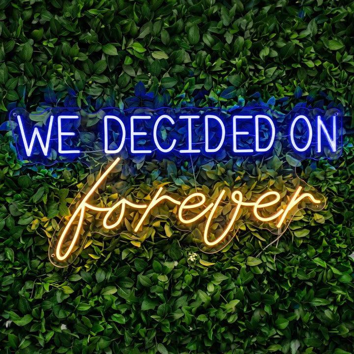 Personalized "We Decided On Forever" Handmade Neon Light Sign Board For Wedding/Engagement Backdrop Decor