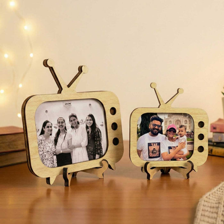 2 Pc | Photo Personalized TV Theme MDF Wood Photo Frame