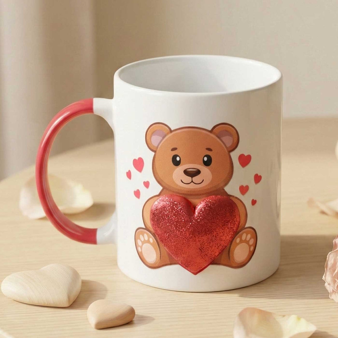 Handmade Teddy Theme Polymer Clay & Ceramic Mug | 250 ml