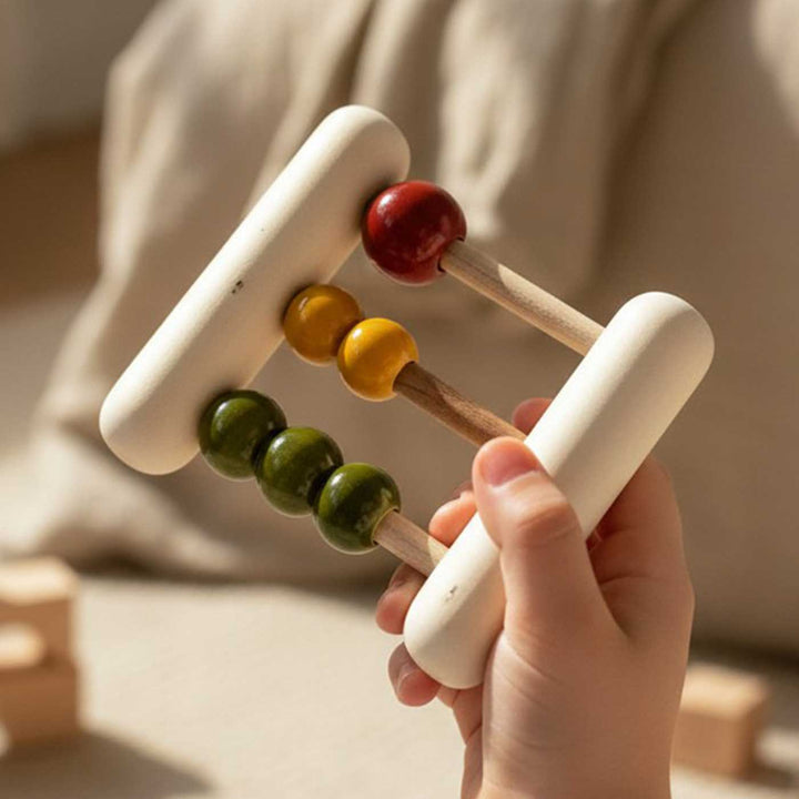 Wooden Mini Abacus Rattle | Handmade Etikopakka Learning Toy | 0–2 Years