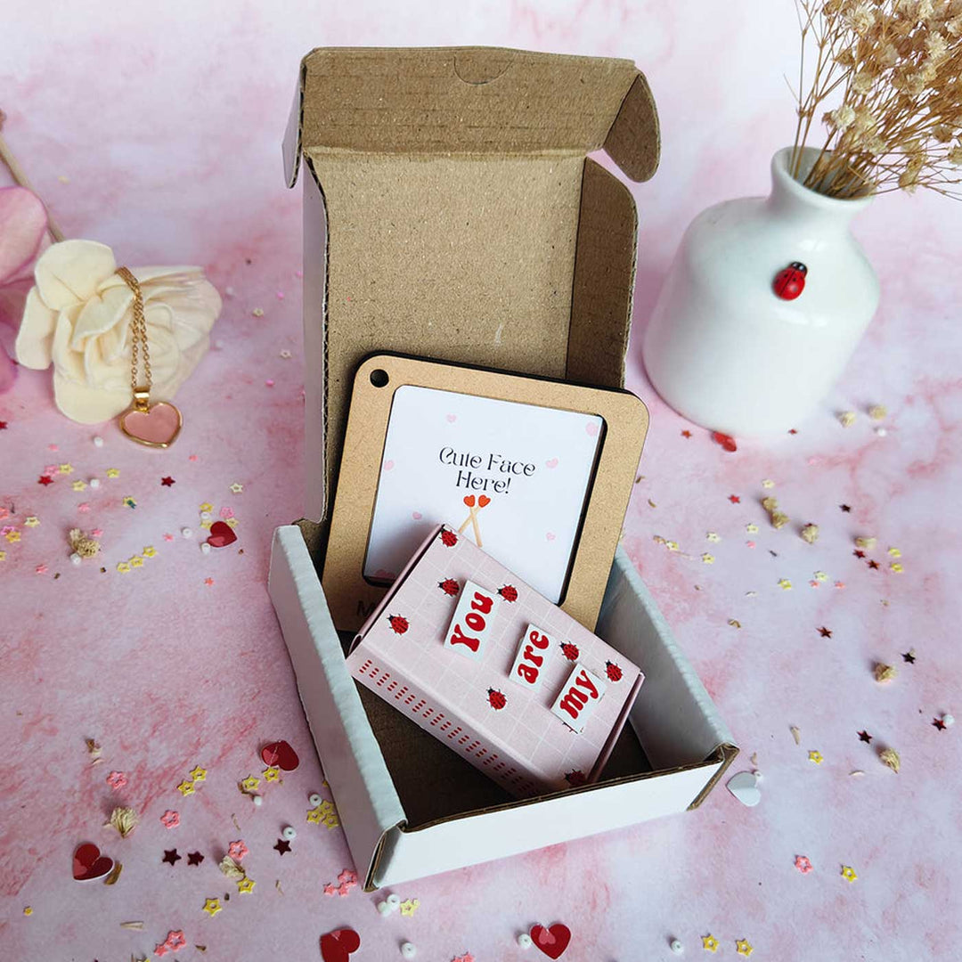 2 Pc | Photo Personalized Frame Magnet & Love Bug Mini Love Box Magnet | Valentine’s Gifting