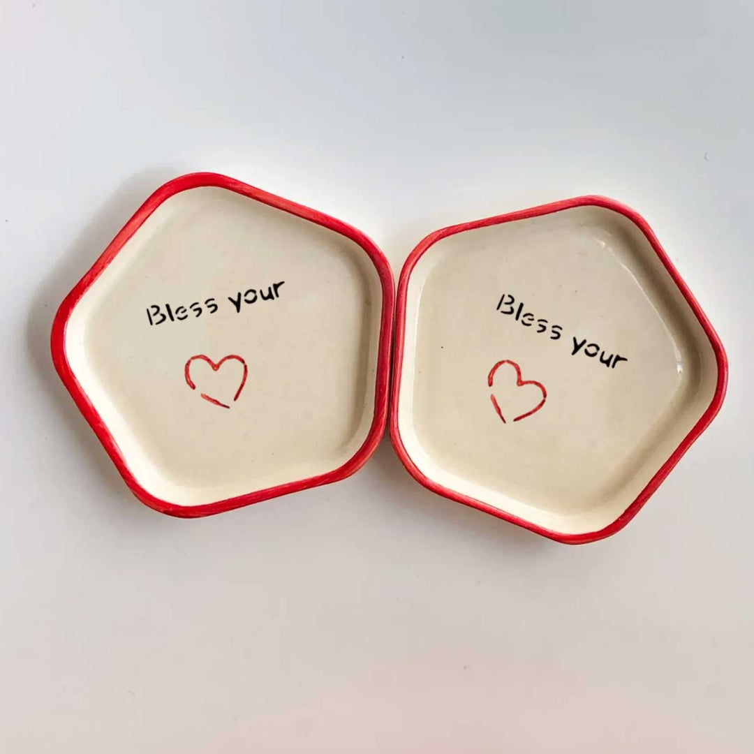 Handmade "Bless Your Heart" Ceramic Plate