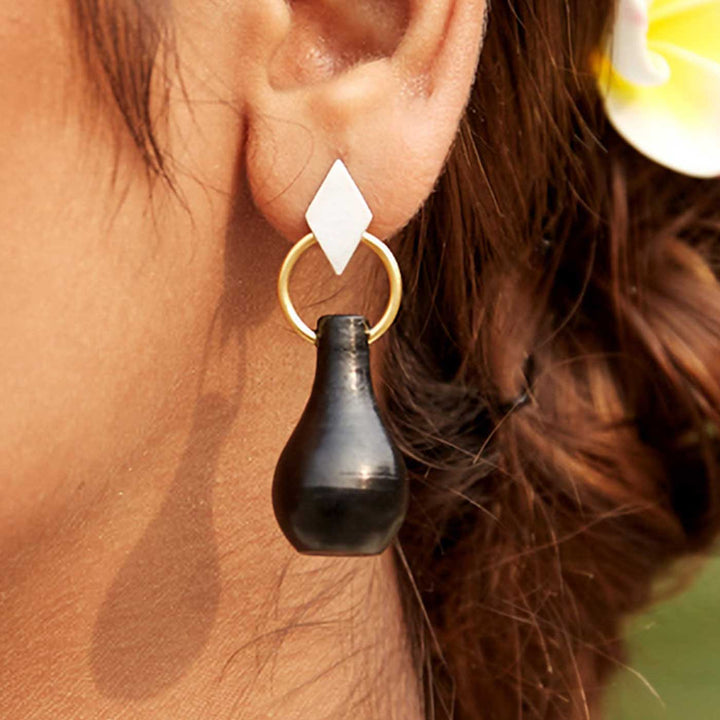 Minimal Handmade Mehrab Pot Design Earrings | 22K Gold And Silver Plated