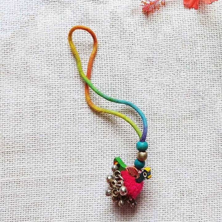 Handmade Dori Work Peacock & Ghungroo Cotton Lumba Rakhi for Bhabhi With Roli Chawal