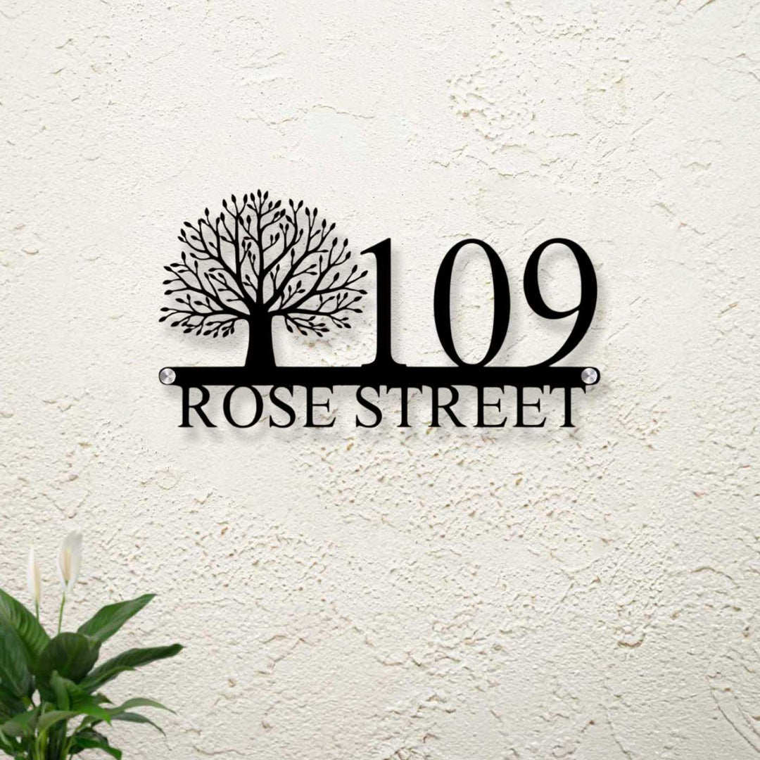 Personalized Tree Laser Cut Metal Name Plate