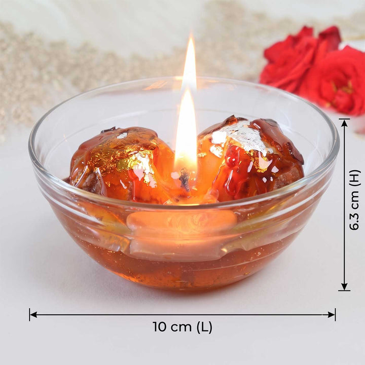 Gulab Jamun Handmade Wax Scented Mithai Candle In Glass Bowl For Festive Gifting