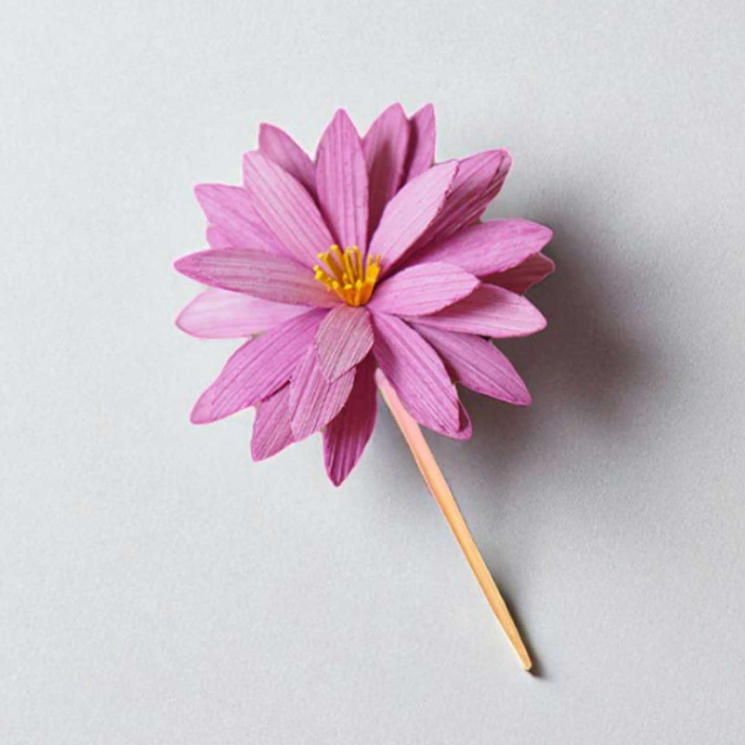 Handmade Water Lily Design Bamboo Bunstick