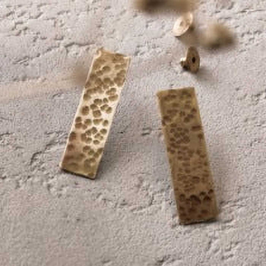 Minimal Brass Beaten Design Earrings