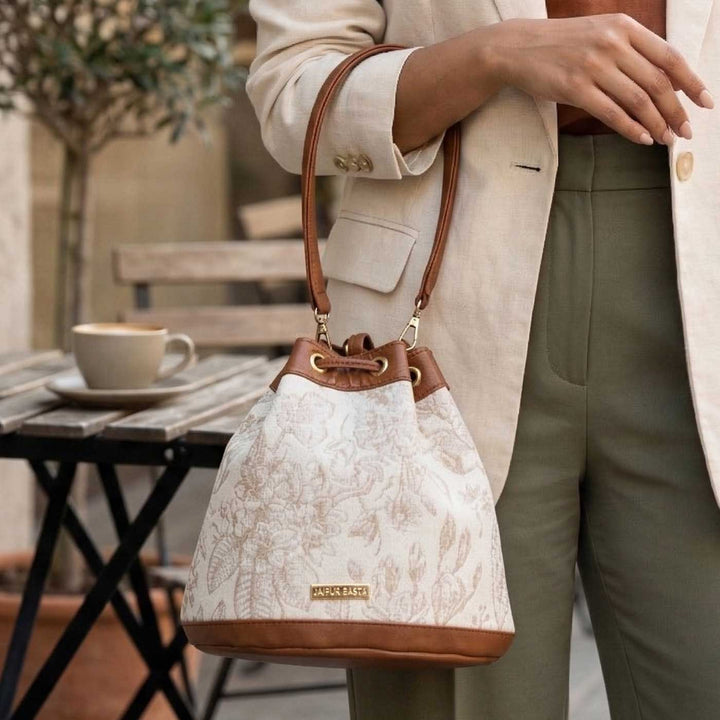 Mishri Jacquard Bucket Handbag