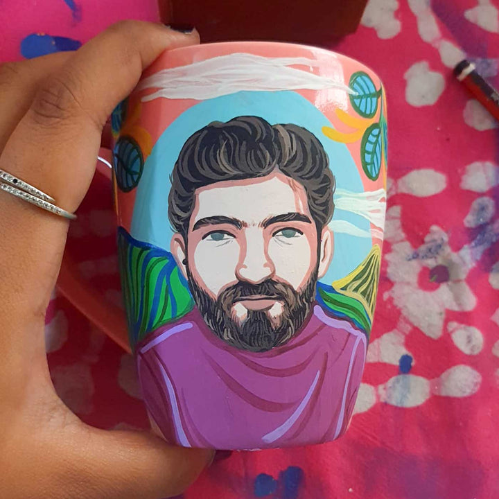 Photo Personalized Hand-Painted Pop Art Illustrated Caricature Mug | 300 ML
