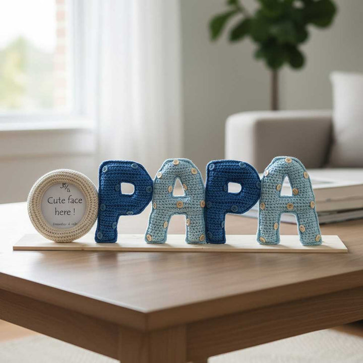 Handmade Crochet Photo Frame for Fathers