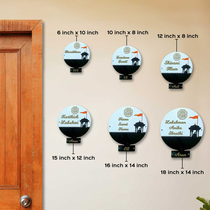 Shivaji Maharaj Vernacular Personalized Acrylic Circlular Name Plate