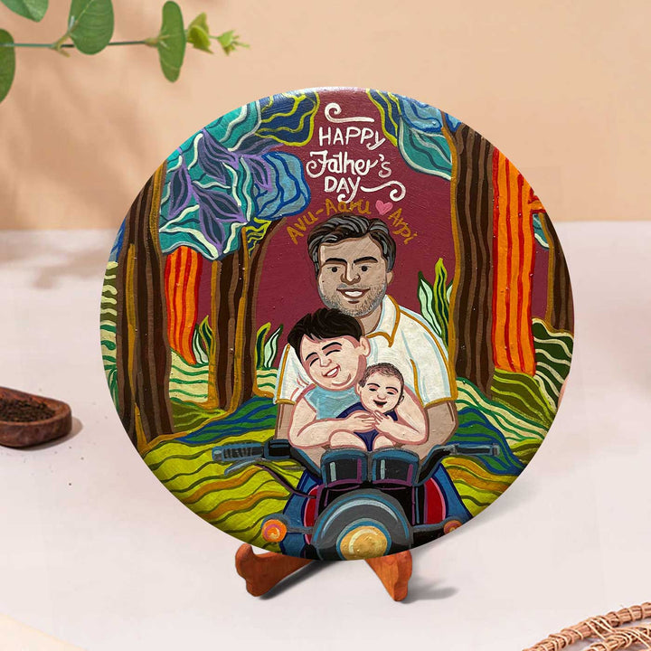 10 Inch | Photo Personalized Hand Painted Pop Art Illustrated Caricature Wall Plate With Stand