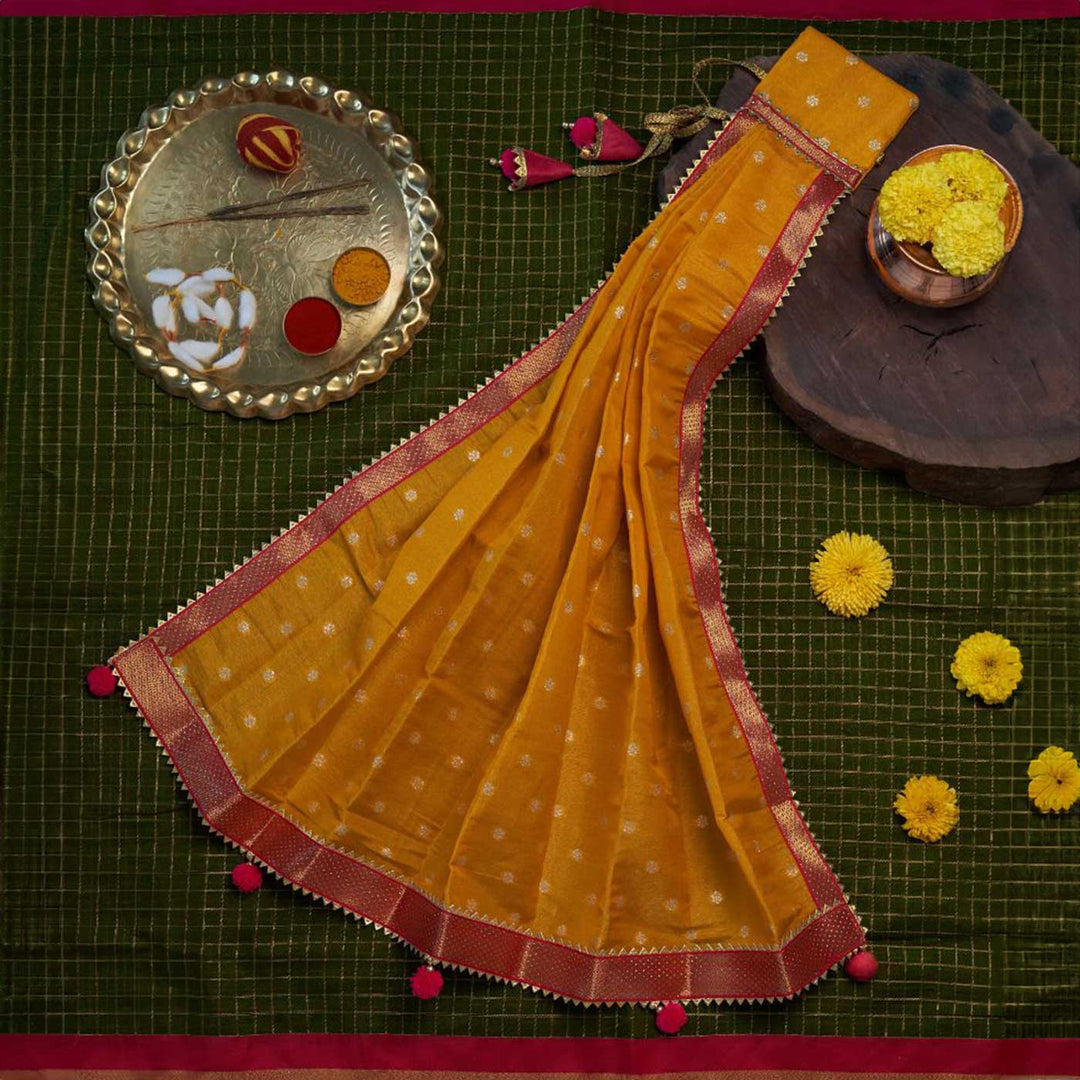 Traditional Pleated Gudi Vastra For Gudhi Padwa