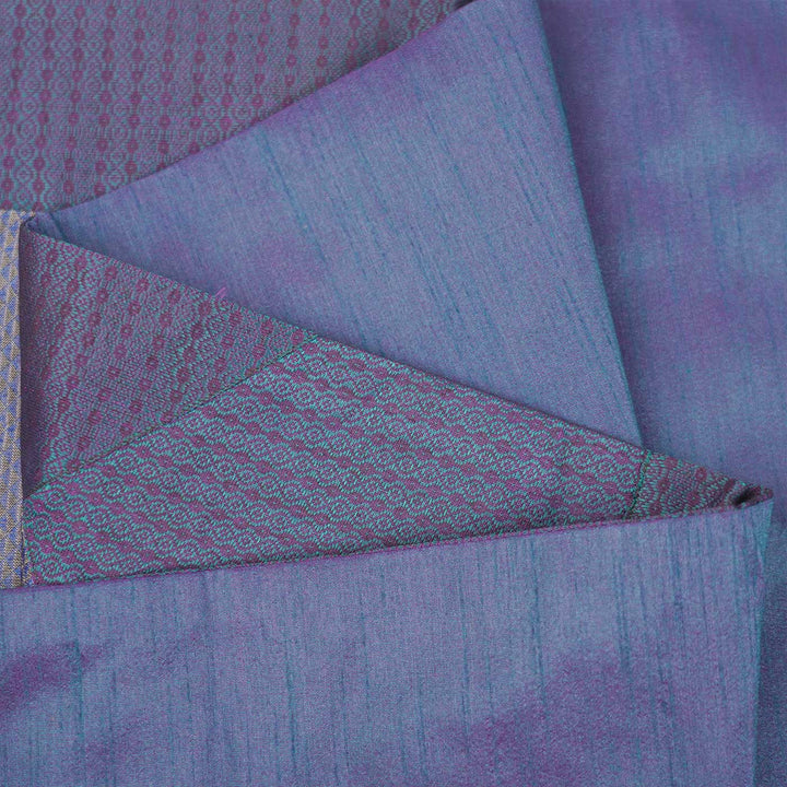 Handmade Blue Geometry Pattern Khunn Fabric Cotton Table Runner | 12 x 60 Inch