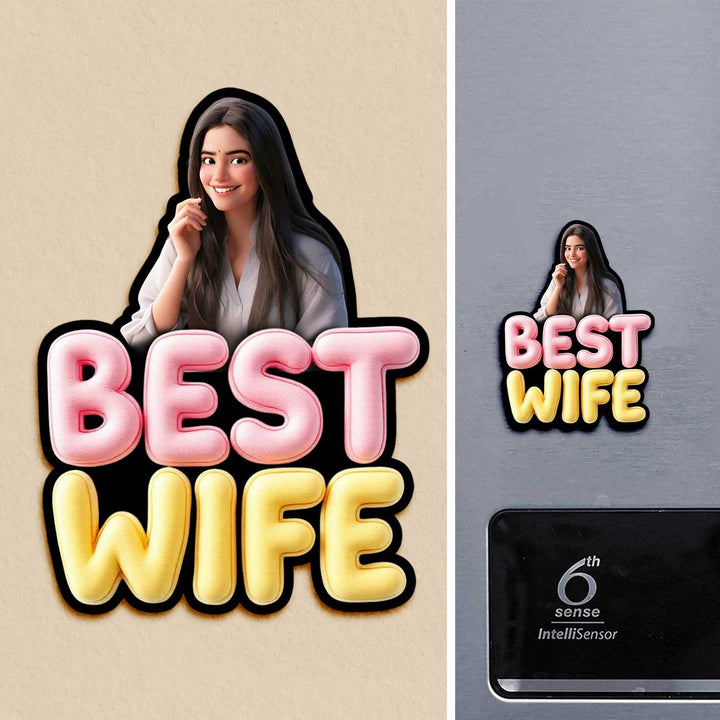 Photo Personalized "Best Wife" Acrylic Fridge Magnet For Couples