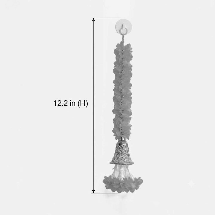 Handcrafted Small Red Artificial Flower Door Hangings With Bell Tassels