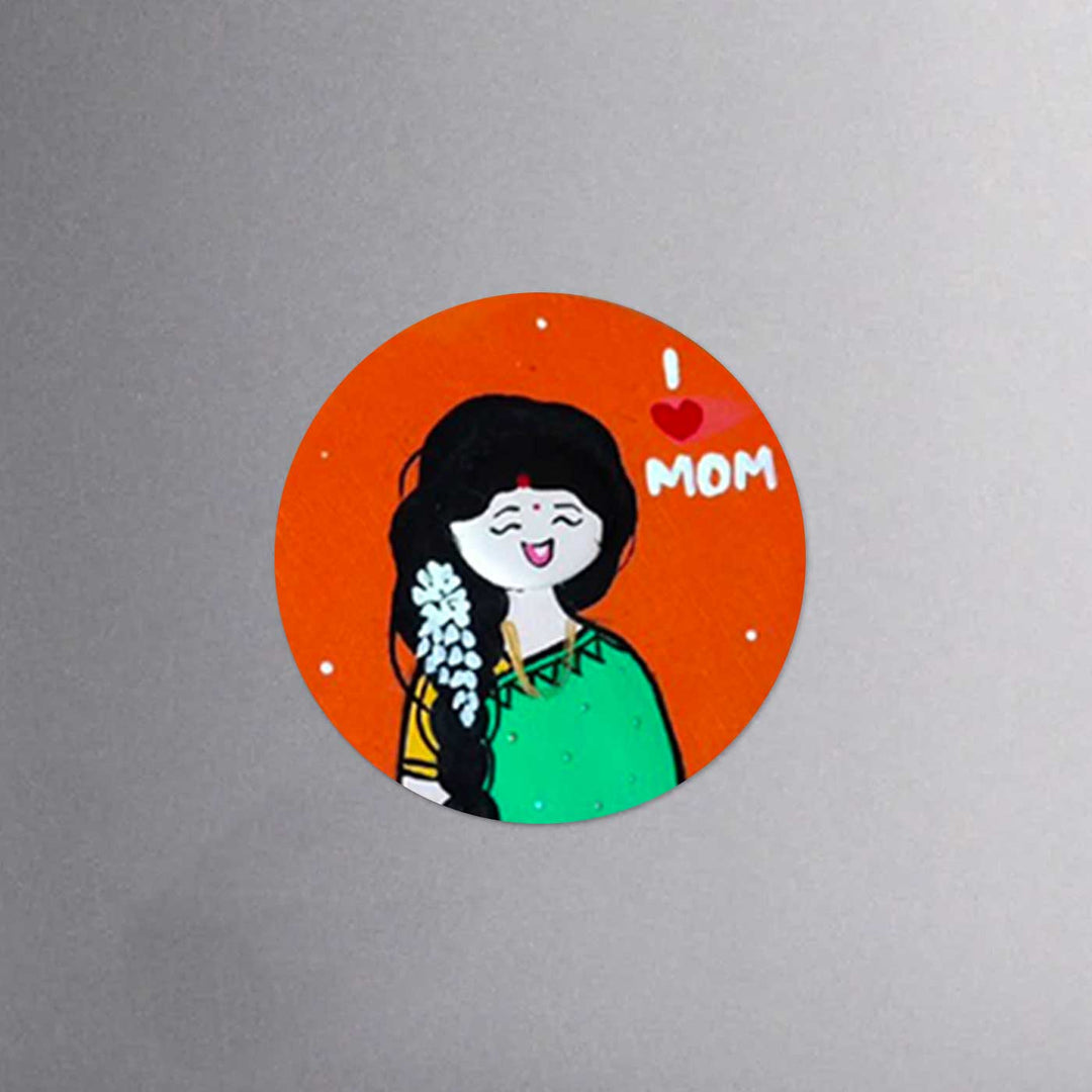 Photo Personalized Pebble Art "Love U Mom" Theme MDF Wood Fridge Magnet For Mothers