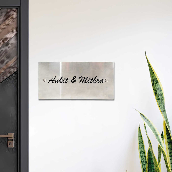 Personalized Minimalist Engraved Stainless Steel Name Plate