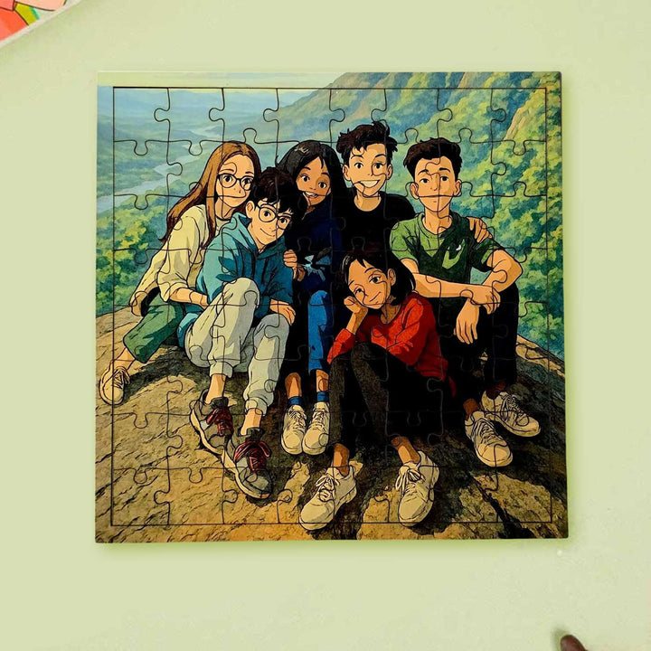 Photo Personalized Ghibli Art Design Wooden Puzzle