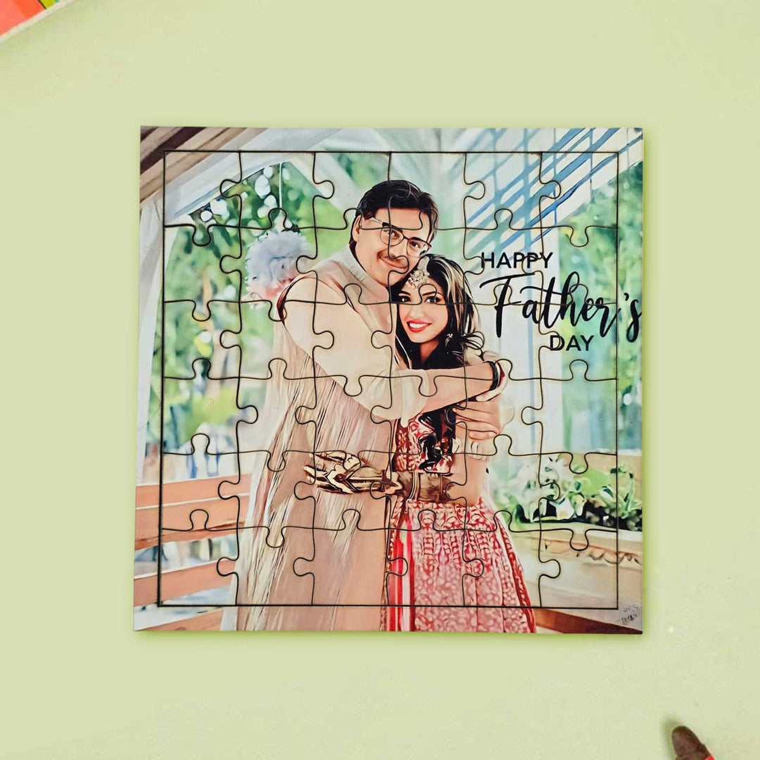 Photo Personalized "Happy Father's Day" MDF Wood Puzzle