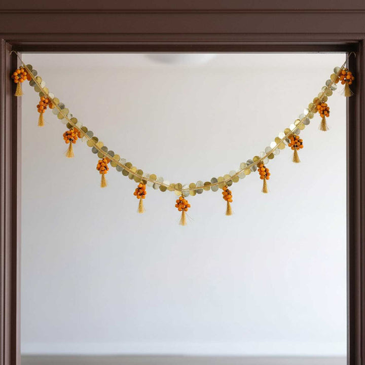 Handmade Shola Buds Silk Tassel Peach Color Toran