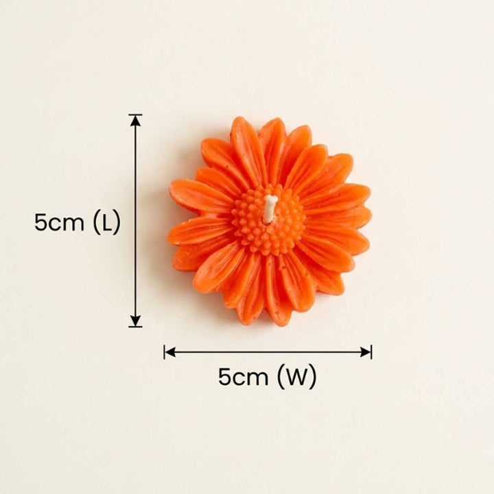 6 pc | Handmade Daisy Flower Soy Wax Floating Candle For Festive Decor