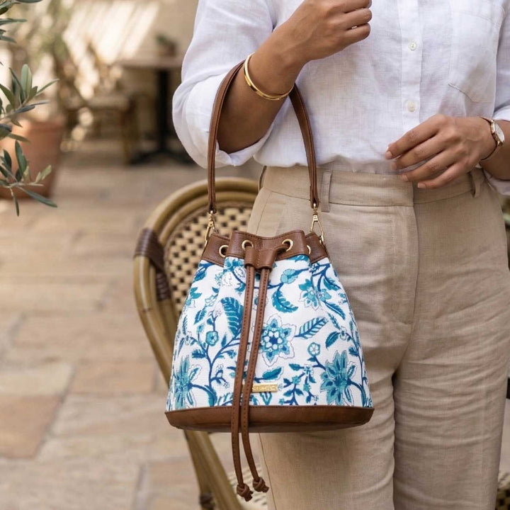 Badal Hand Block Printed Bucket Handbag