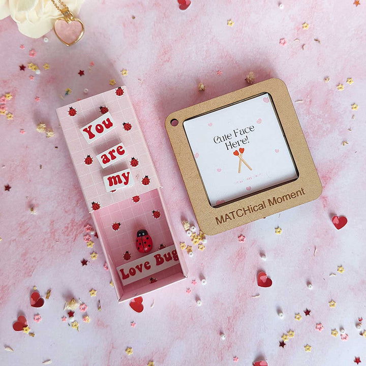 2 Pc | Photo Personalized Frame Magnet & Love Bug Mini Love Box Magnet | Valentine’s Gifting