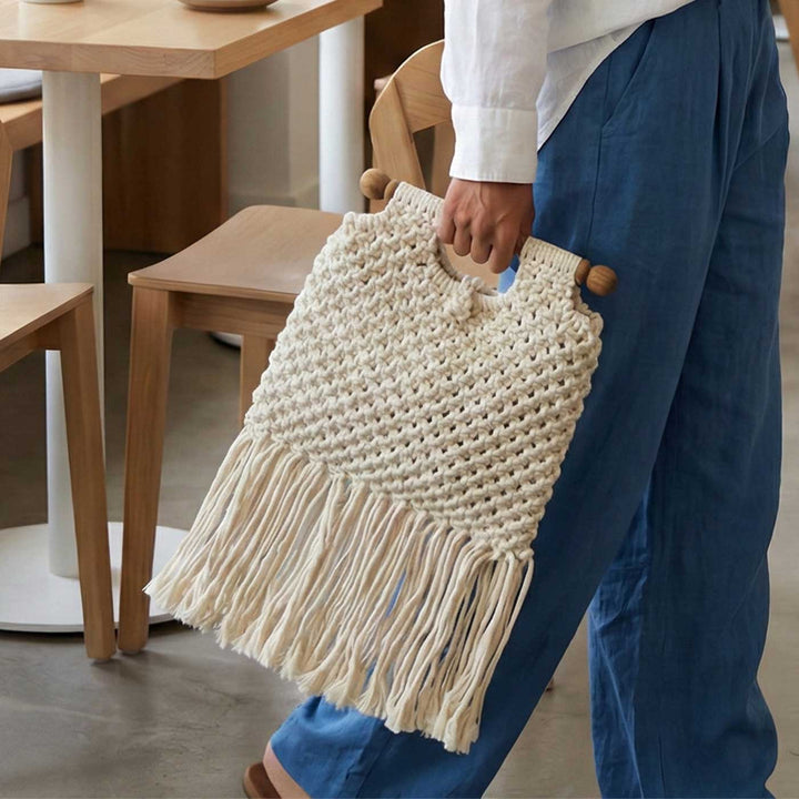 Handmade Macrame Boho Tote Bag
