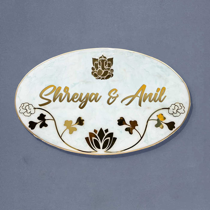 Personalized Floral Theme Resin Name Plate For Family