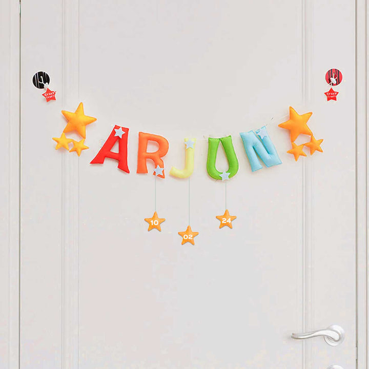 Handcrafted Personalized Star Themed Felt Bunting For Kids