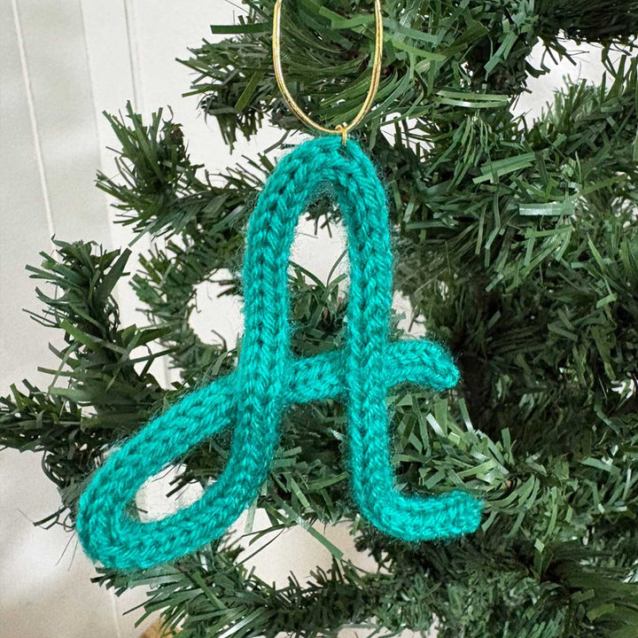 Personalized Knitted Monogram Christmas Ornament