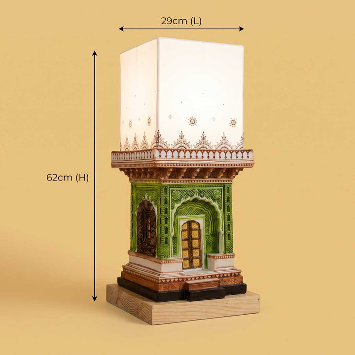 Handcrafted Jaipur Miniature Architectural Facade Table Lamp For Home Decor