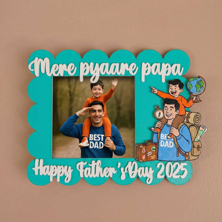 Photo Personalized Polaroid Theme MDF Wood Fridge Magnet For Fathers