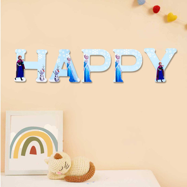 Handmade Frozen Princess Theme MDF Wood 3D Wall Letter For Kids - A