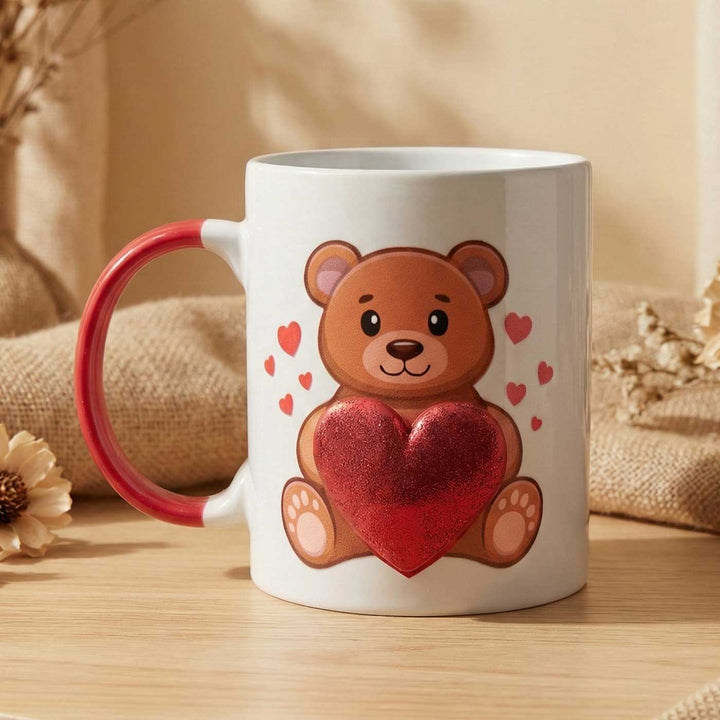 Handmade Teddy Theme Polymer Clay & Ceramic Mug | 250 ml