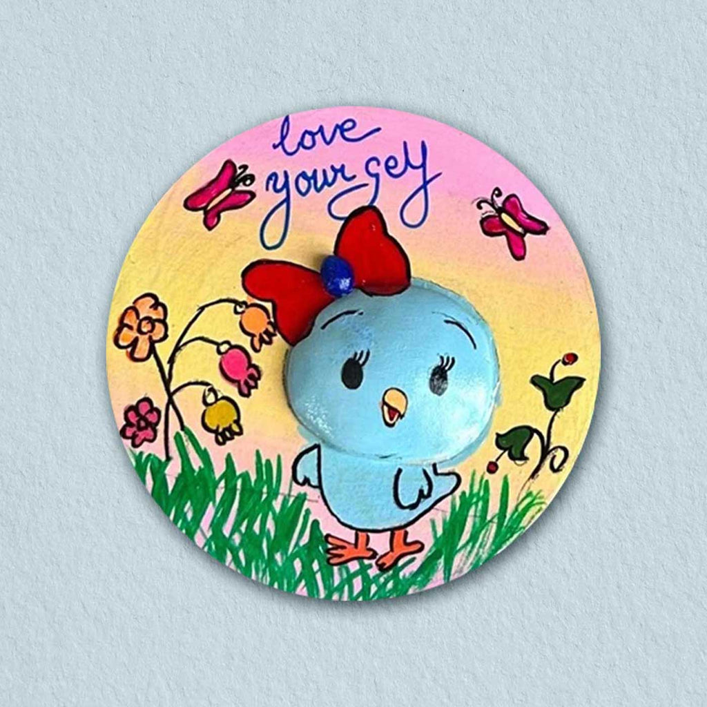 Buy Personalized Pebble Art Bird Wooden Fridge Magnet Online On