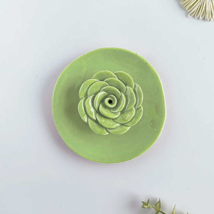 Handmade Floret Design Ceramic Incense Stick Holder