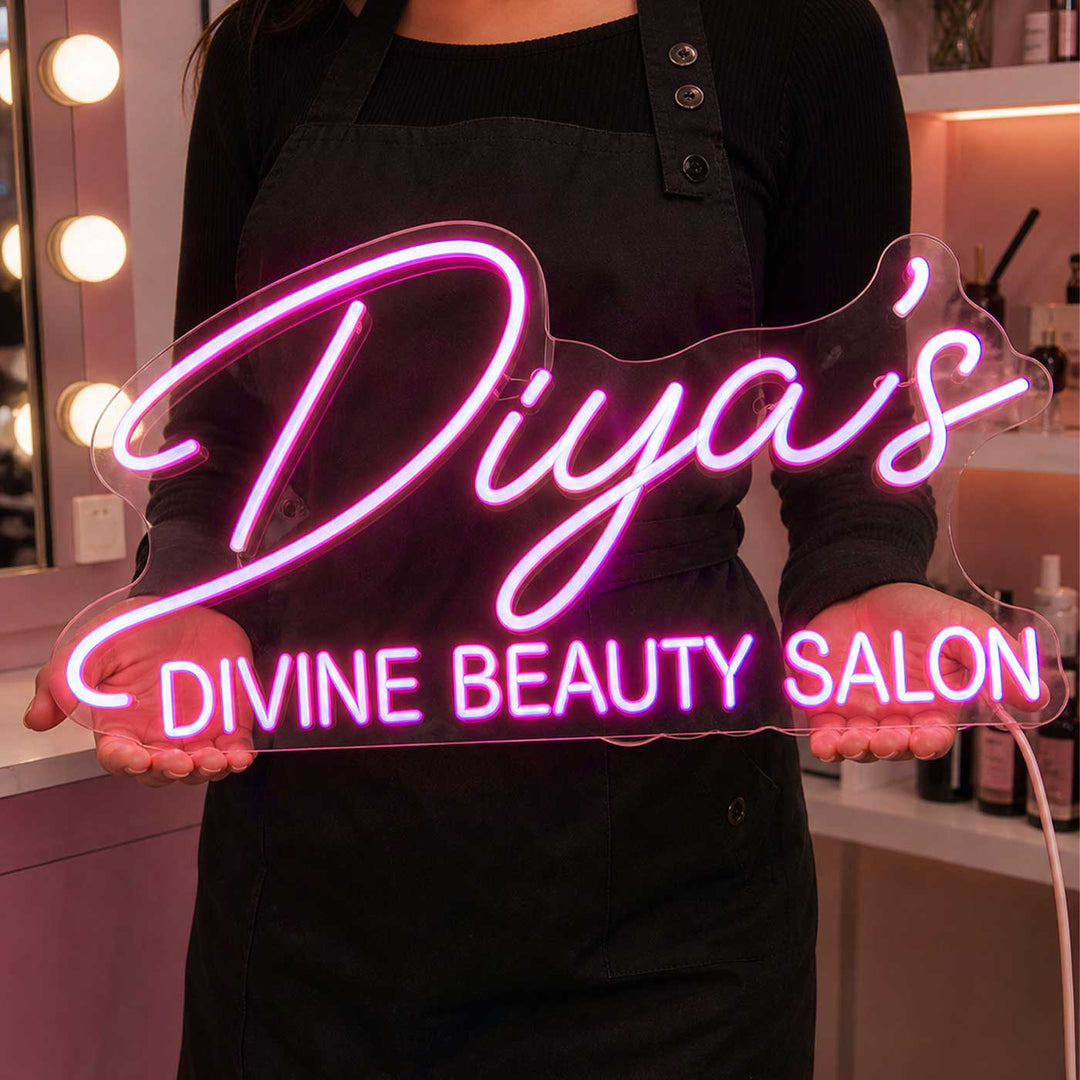Personalized Beauty Salon Neon Light Sign Board With Name For Studio Decor