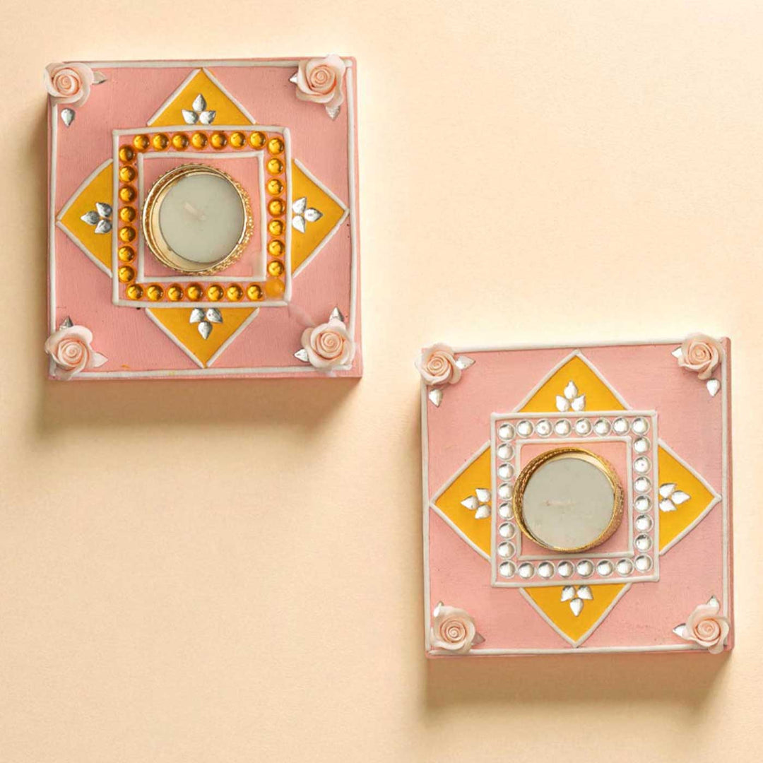 Set of 10 | Handmade Siddhi Jyoti Wooden Tealight Holder