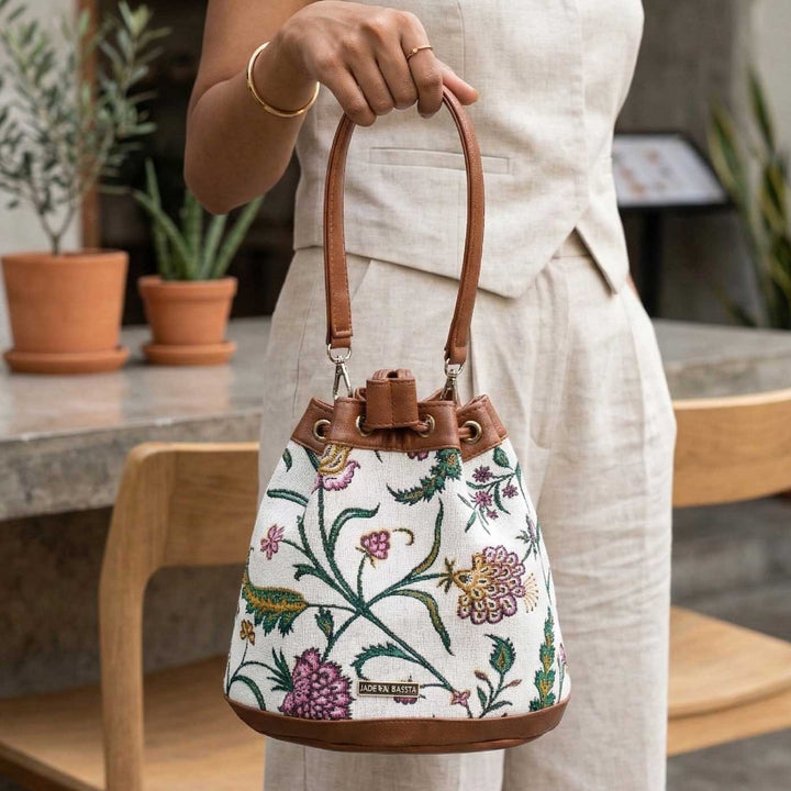 Bagh Jacquard Bucket Handbag
